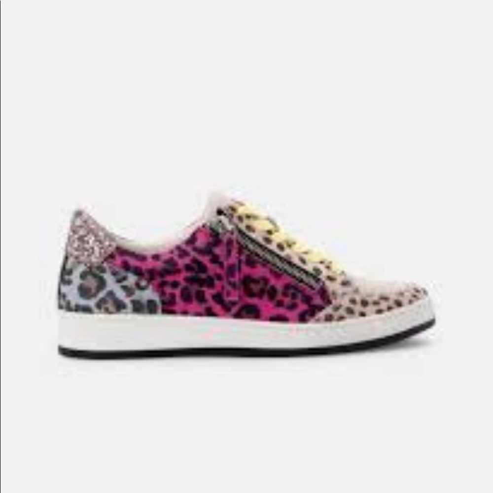 Dolce Vita Multi-Print Leopard-Accent Low Top Sneakers